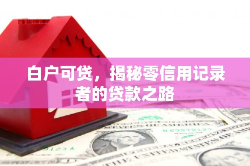 万州白户可贷，揭秘零信用记录者的贷款之路